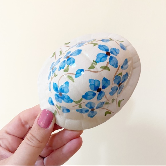 Vintage Hand Painted Floral Turtle Dish Figure - Picture 3 of 5